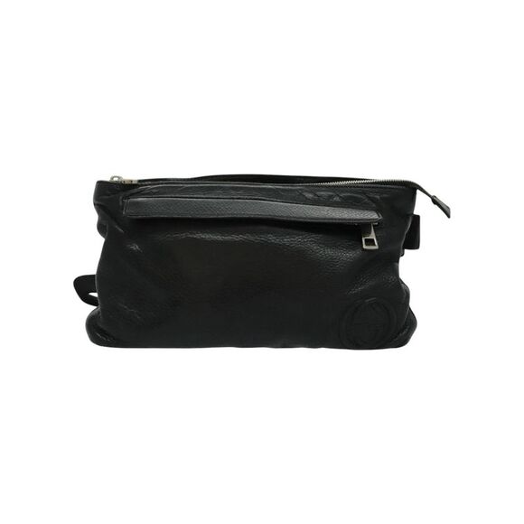 Pre Loved Gucci GG Marmont Leather Shoulder Bag Unisex Black - Picture 2 of 8